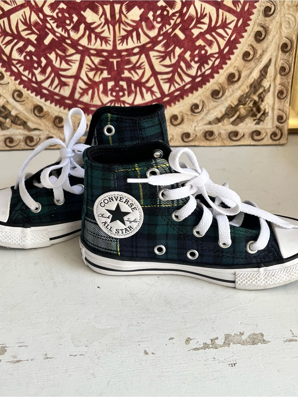 Converse Chuck Taylor All Star kids Plaid High-Top Sneakers 10.5
